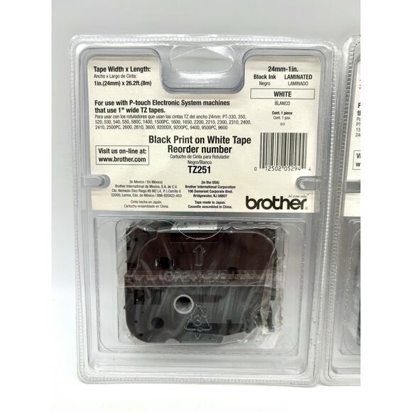 Lot Of 3 Brand New Genuine Brother P-Touch TZ Tape 1", 3/4", 1/2" Sealed - Picture 7 of 9